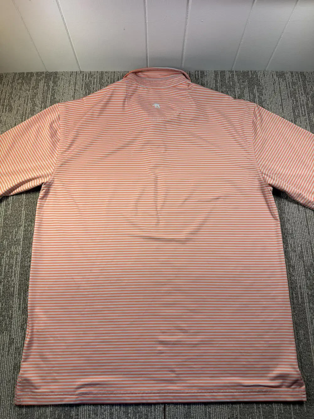 Onward Reserve Polo Shirt Mens 2XL Orange Stripe Lightweight Short Sleeve Casual